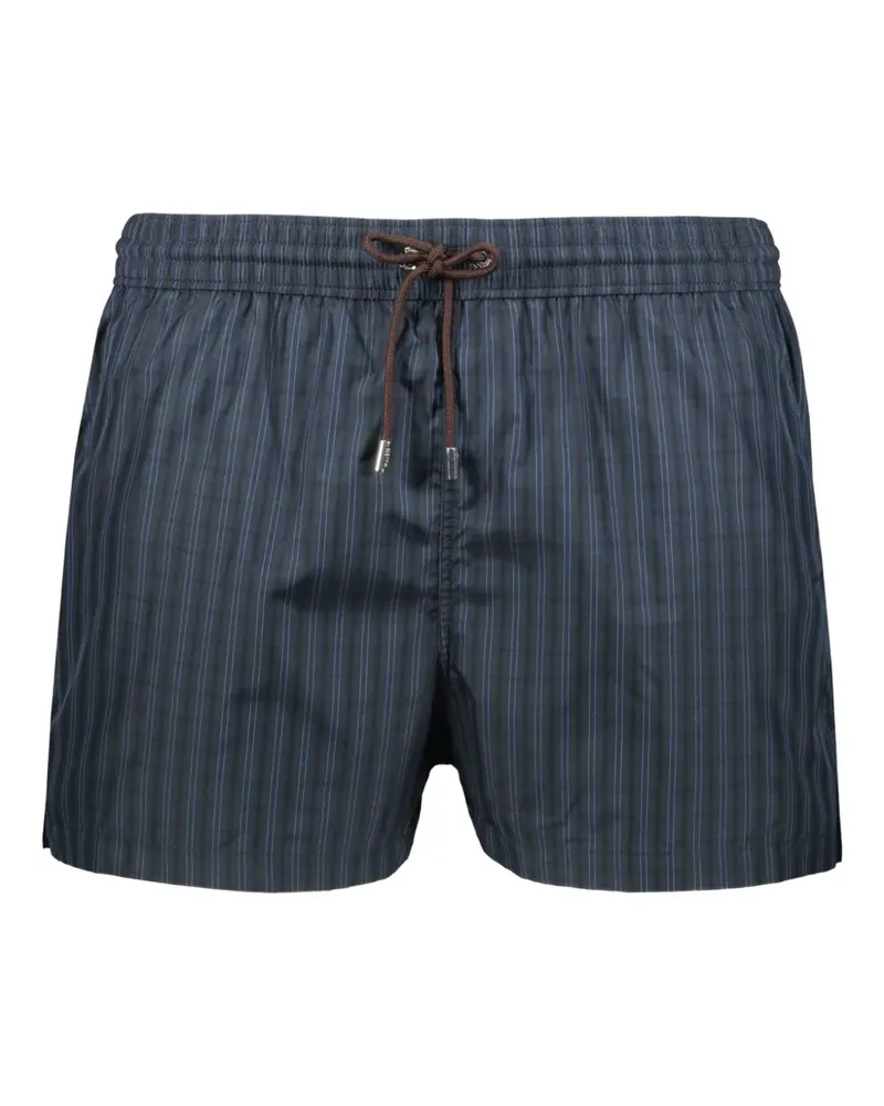 MOORER Gestreifte Badeshorts mit Kordelzug - Blau Blau