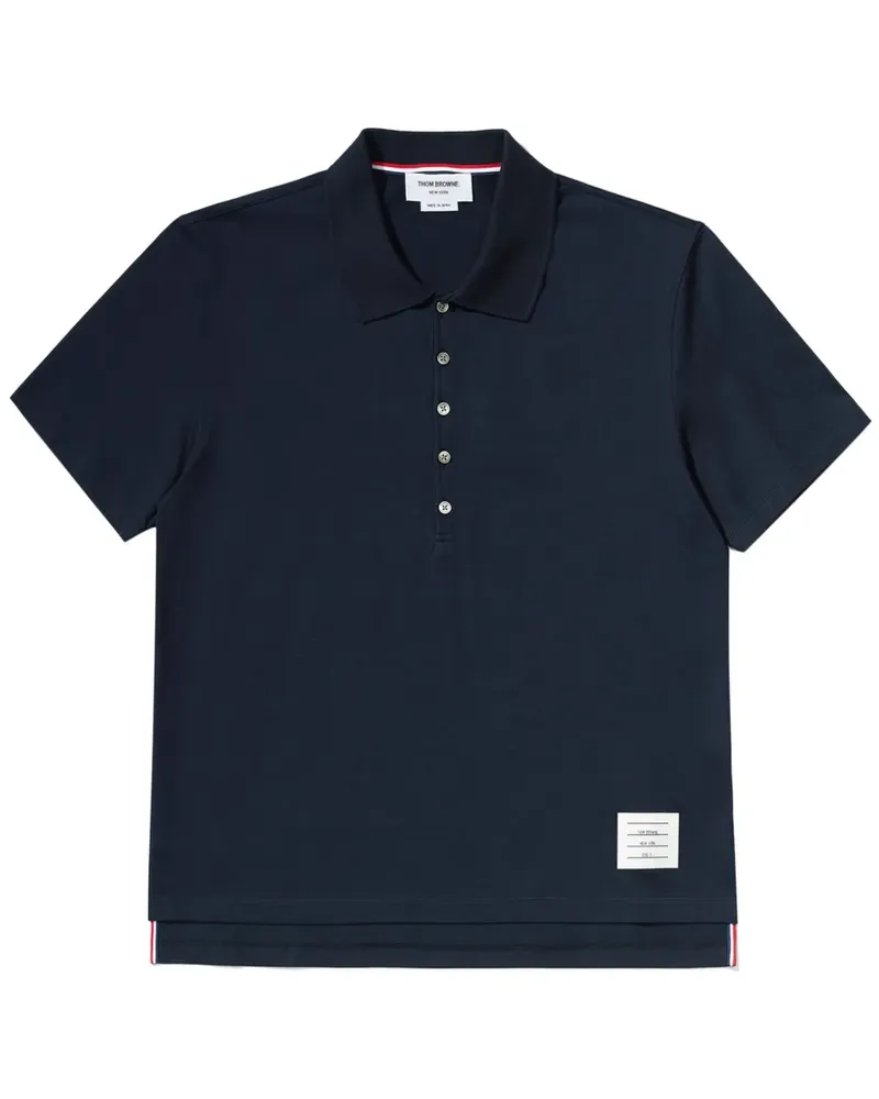 Thom Browne Poloshirt mit Logo-Patch - Blau Blau