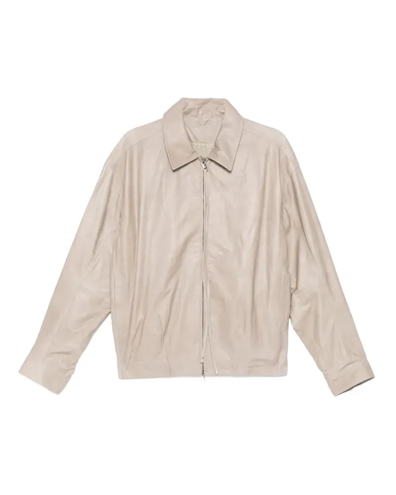 Giorgio Brato leather collared jacket - Nude Nude