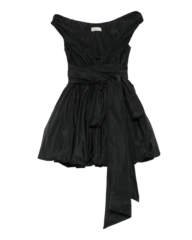 Blumarine Gerafftes Minikleid mit Schleifendetail - Schwarz Schwarz