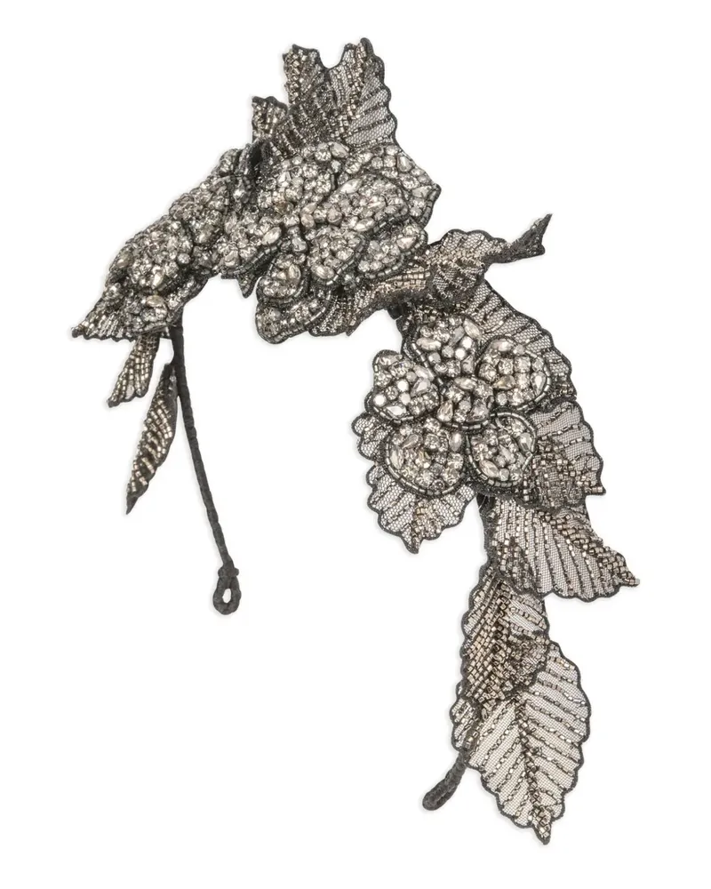 Jennifer Behr Casablanca Haarreif mit Blumen - Grau Grau