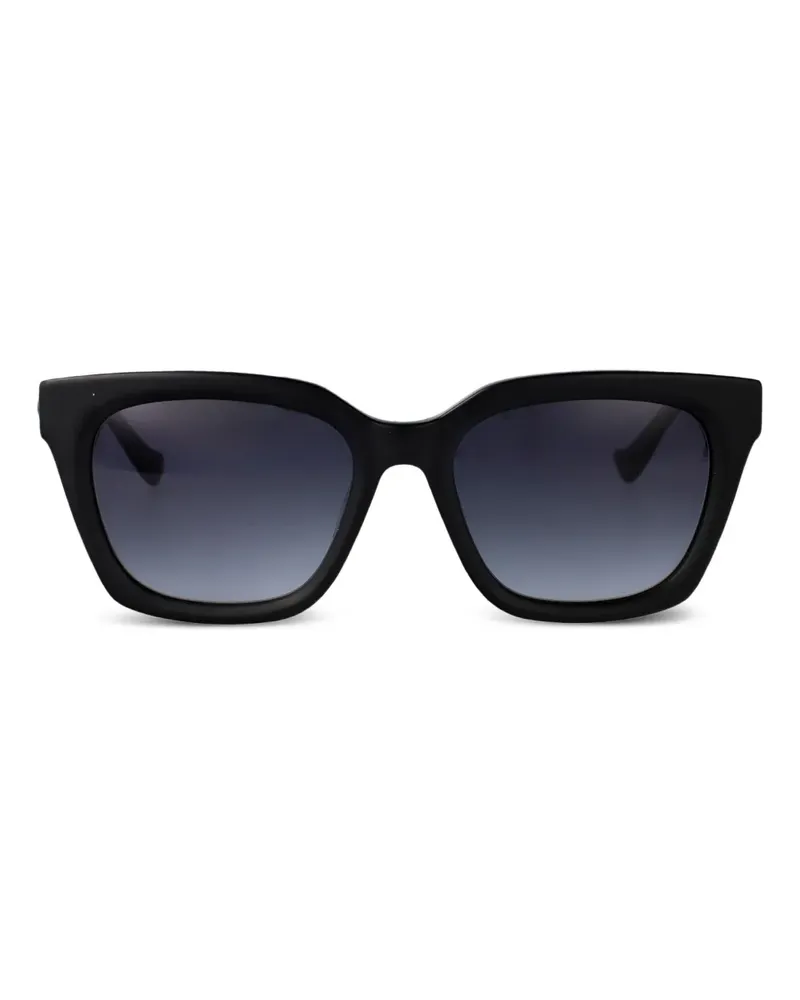 Yohji Yamamoto Sonnenbrille mit eckigem Gestell - Schwarz Schwarz