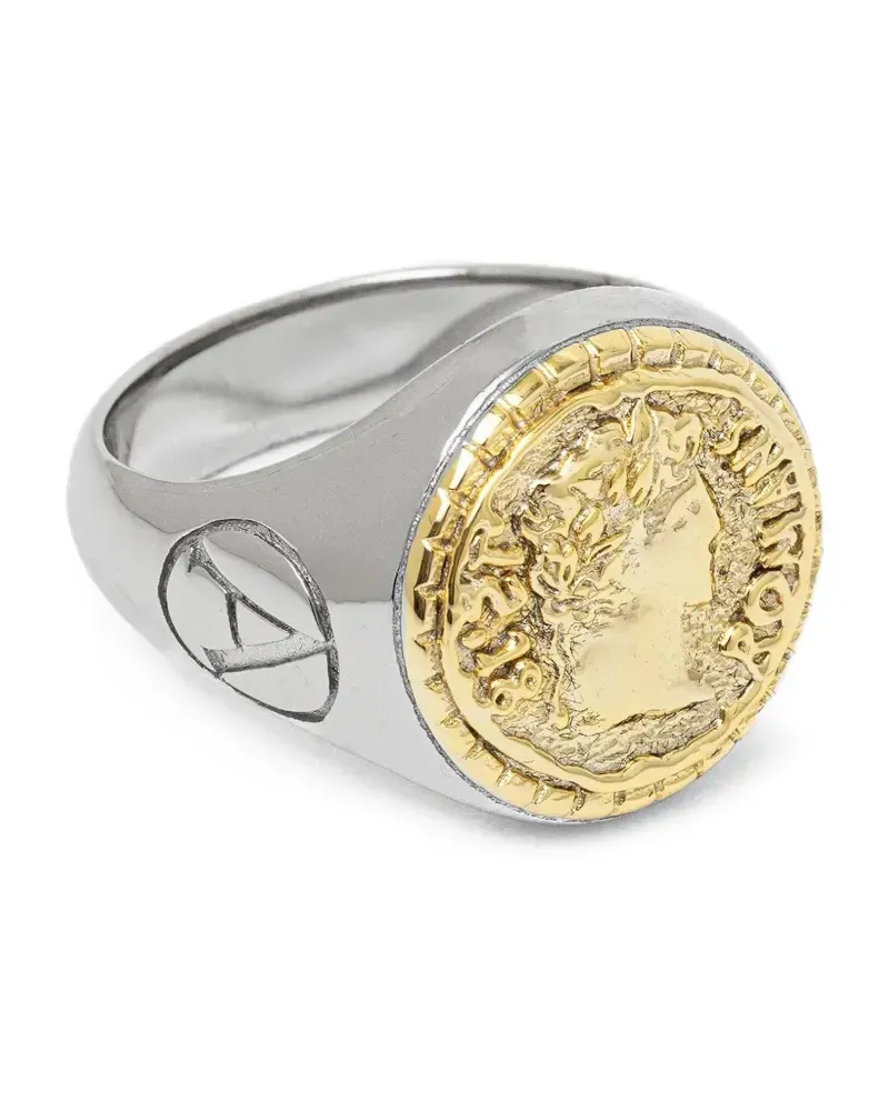Aries Siegelring mit Münzdetail - Silber Silber