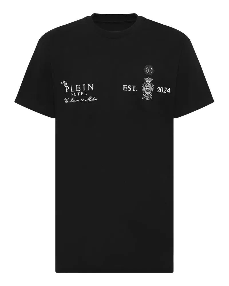 Philipp Plein Kurzärmeliges T-Shirt mit grafischem Print - Schwarz Schwarz