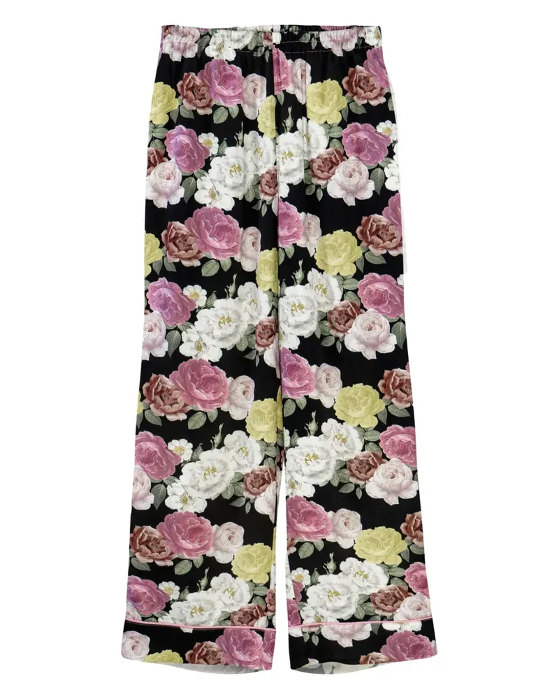 SLEEPER Florale Hose - Schwarz Schwarz