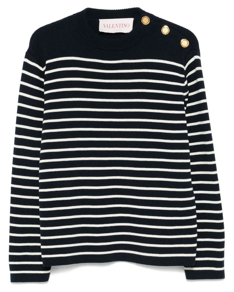 Valentino Garavani Gestreifter Pullover - Blau Blau