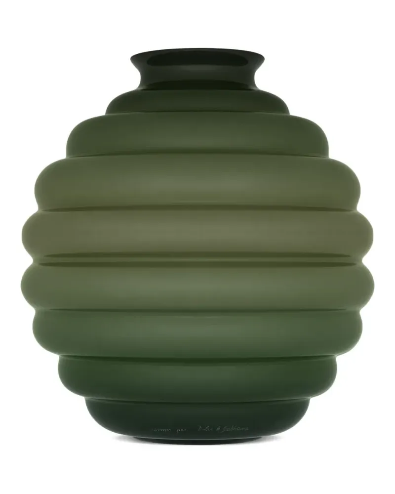 Dolce & Gabbana Gerippte Vase (26cm x 29cm) - Grün Grün