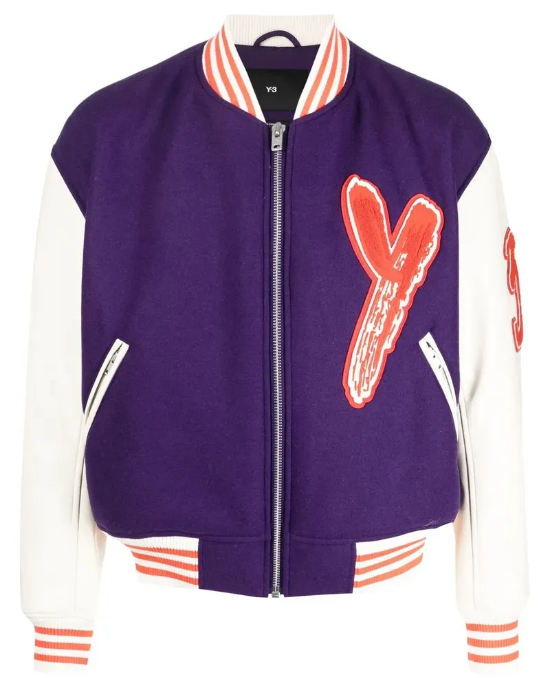 Y-3 Bomberjacke mit grafischem Print - Violett Violett