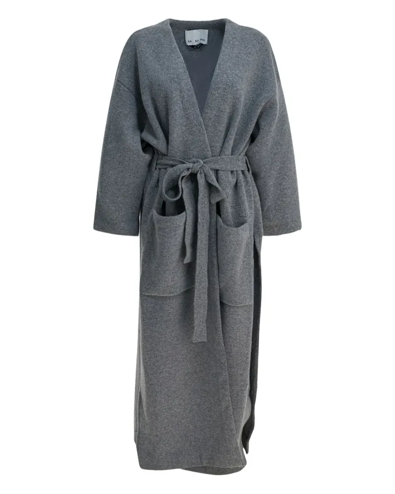 Sa Su Phi Mantel mit Gürtel - Grau Grau