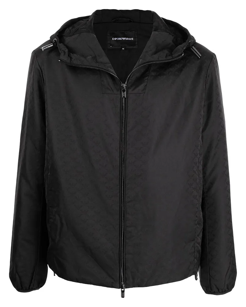 Emporio Armani Kapuzenjacke mit Reißverschluss - Schwarz Schwarz