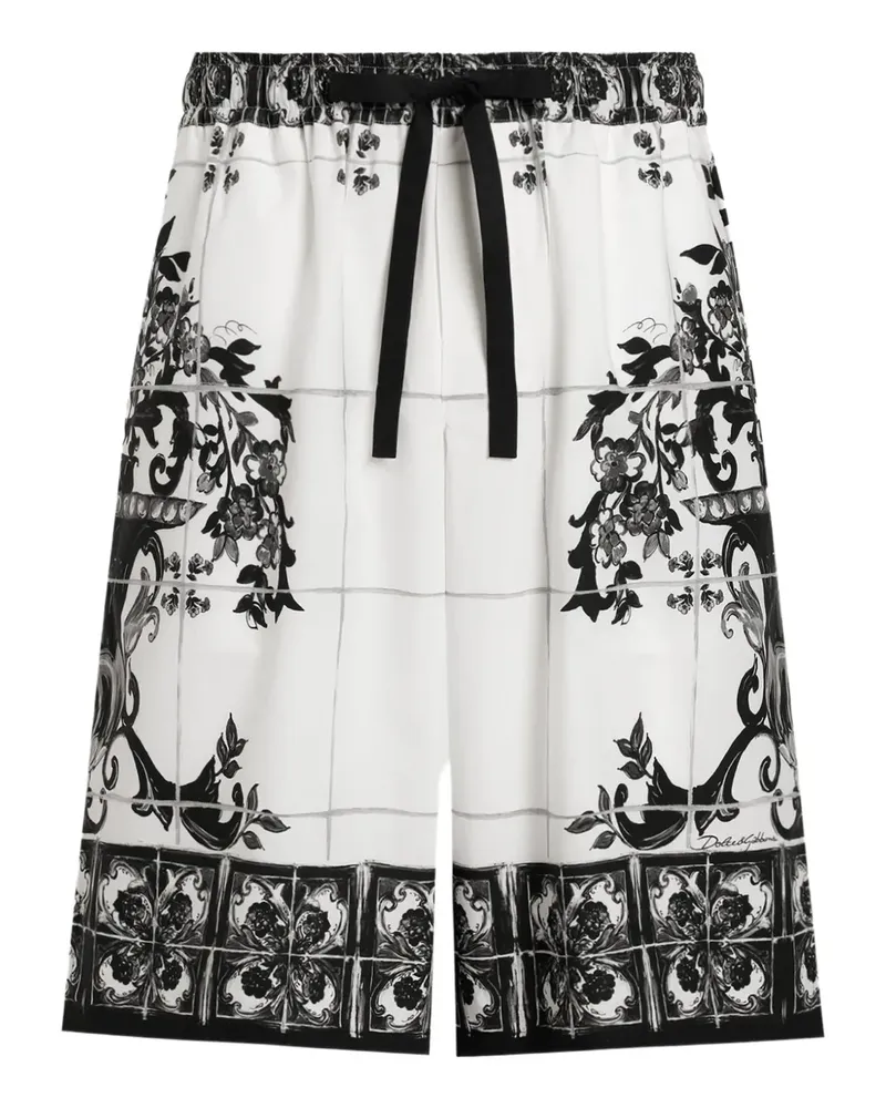 Dolce & Gabbana Bermudas mit Maiolica-Print - Weiß Weiß