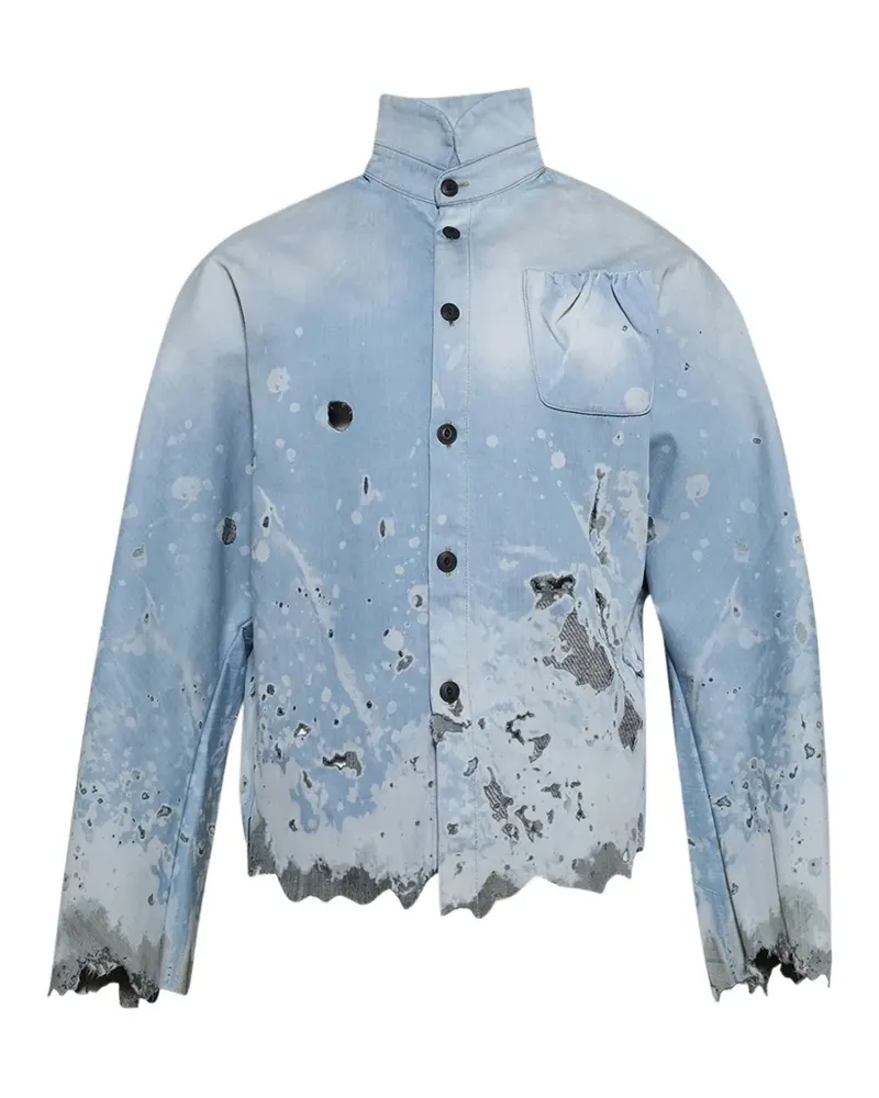 RRR123 Metas-Braxas Hemd im Distressed-Look - Blau Blau