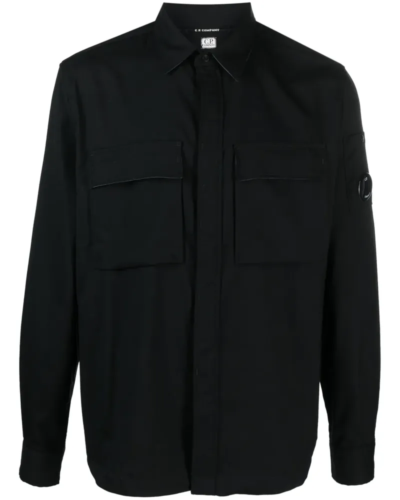C.P. Company Hemd mit Linsen-Detail - Schwarz Schwarz