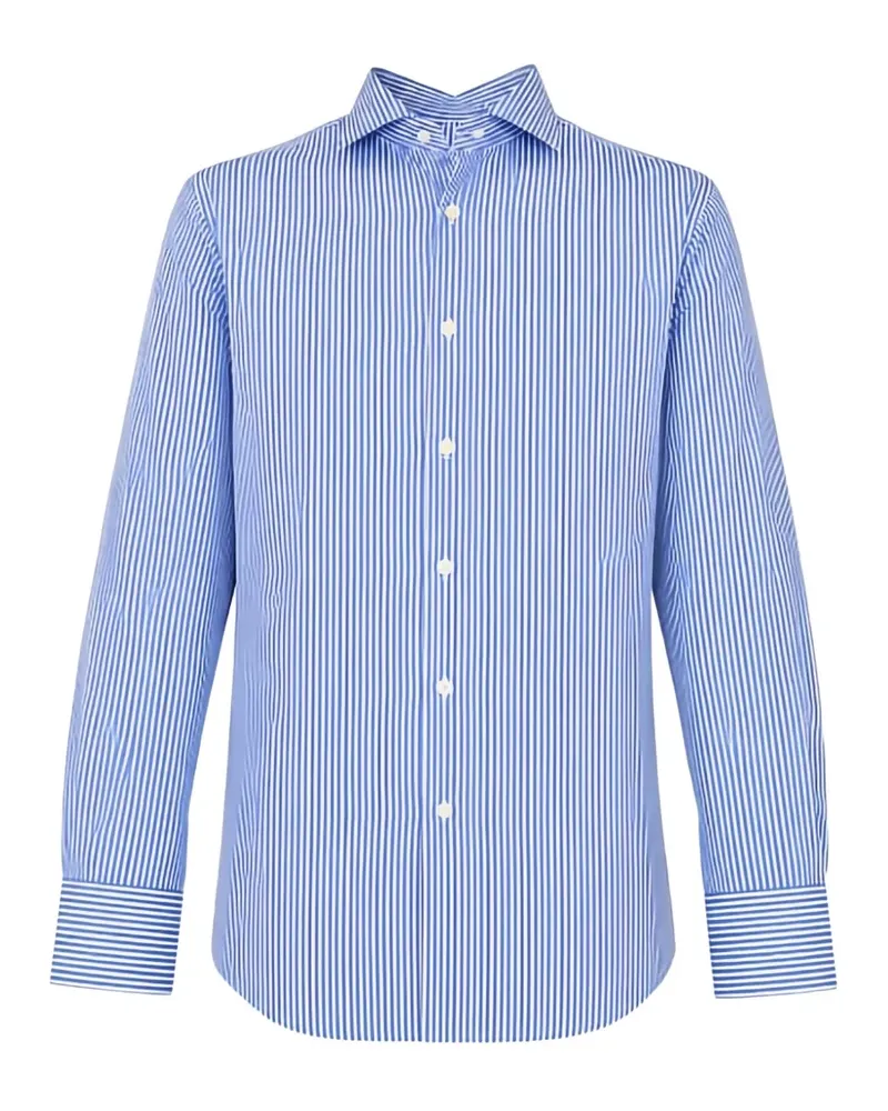 GUGLIELMINOTTI vertical-stripe long-sleeve shirt - Blau Blau