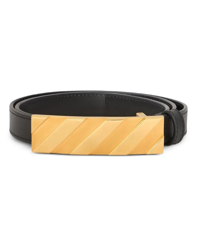 OFF-WHITE Diagonal Gürtel mit Schnalle - Schwarz Schwarz
