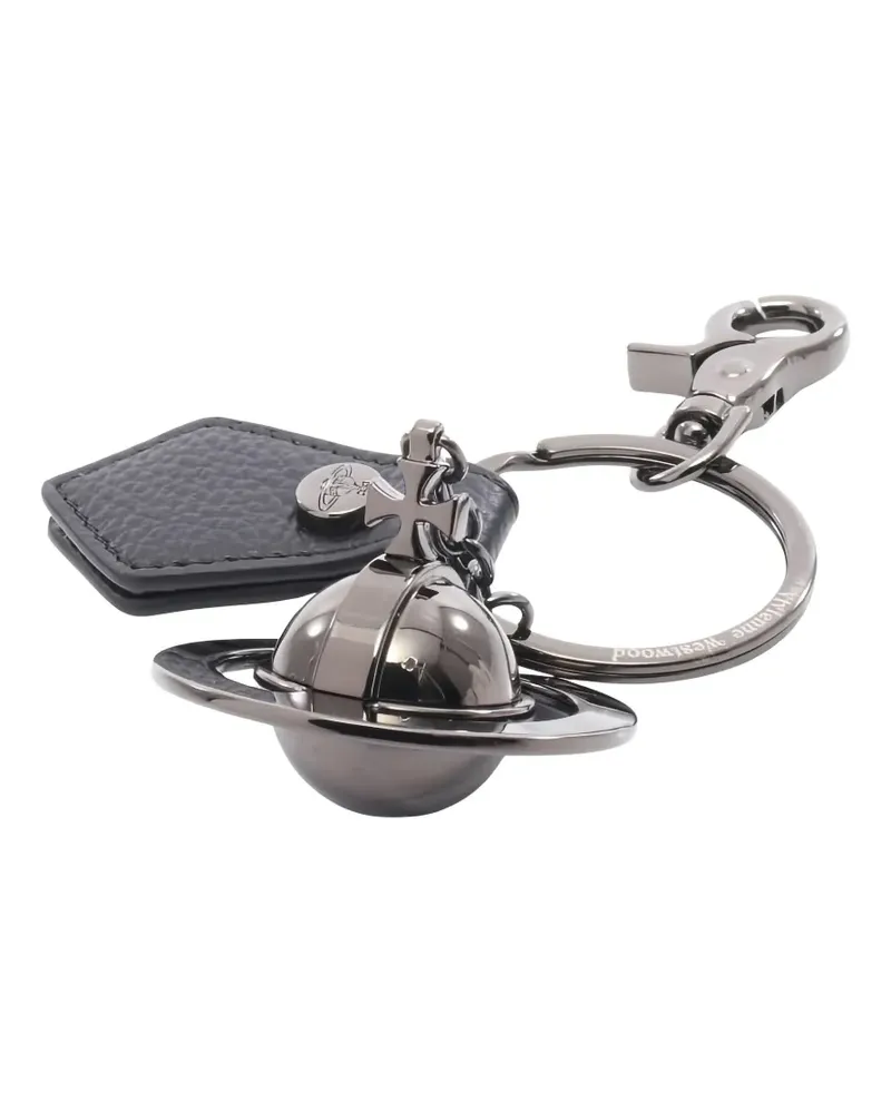 Vivienne Westwood 2020's Orb leather key ring bag charm - Grau Grau