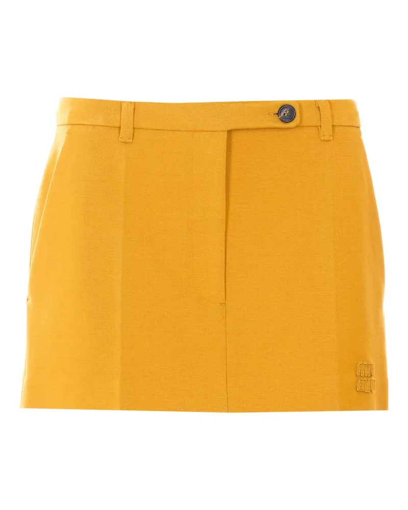 Miu Miu Milano logo-patch mini skirt - Gelb Gelb