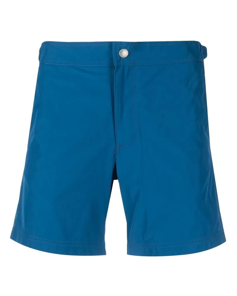 Alexander McQueen Gerade Shorts mit Logo-Streifen - Blau Blau