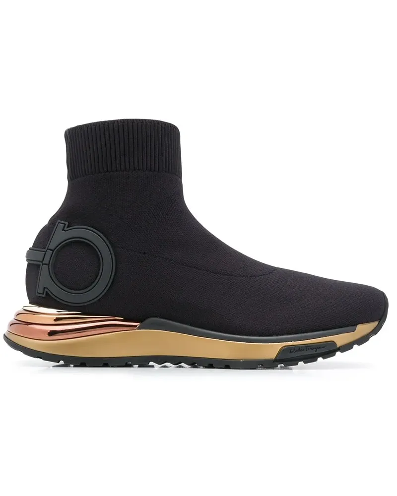 Ferragamo Gardena' High-Top-Sneakers - Schwarz Schwarz