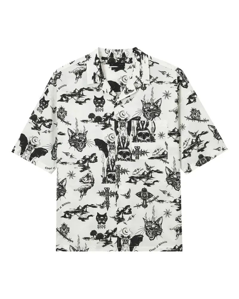 FIVE CM print pocket shirt - Weiß Weiß