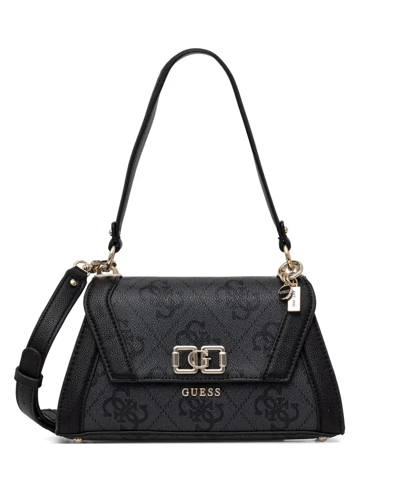 Guess Karnilla Schultertasche mit Monogrammmuster - Schwarz Schwarz
