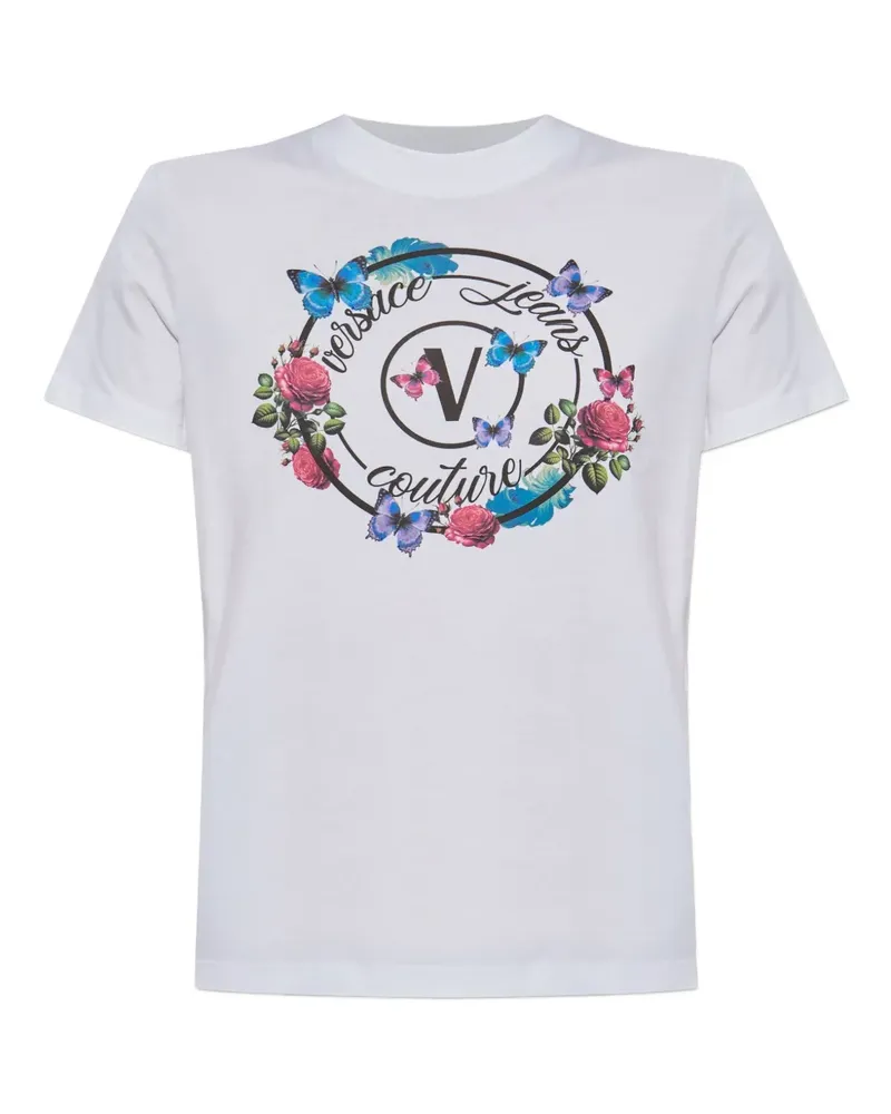 Versace Jeans T-Shirt mit Blumen-Print - Weiß Weiß