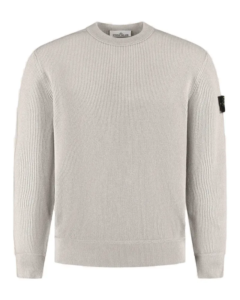Stone Island Gerippter Strickpullover mit Logo-Patch - Nude Nude