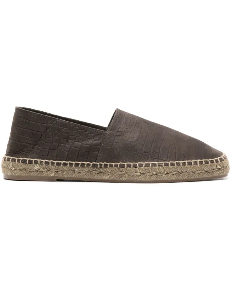 Tom Ford Espadrilles mit Kroko-Prägung Braun