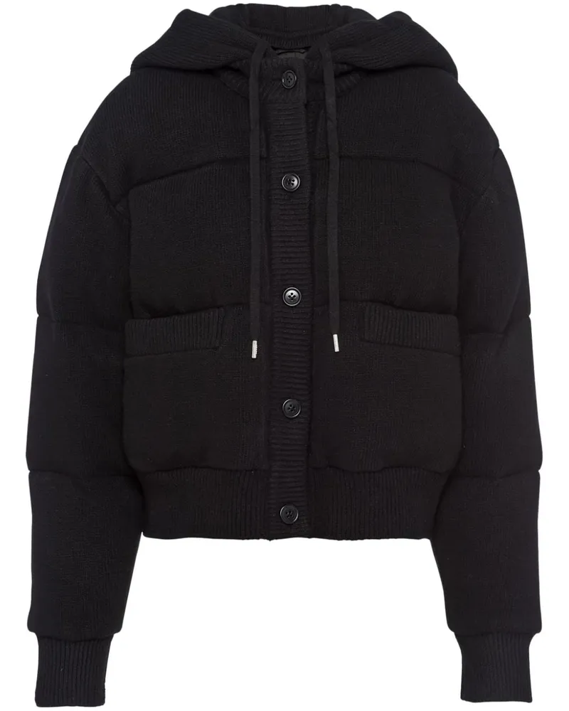 Prada Daunenjacke aus Woll-Kaschmir - Schwarz Schwarz