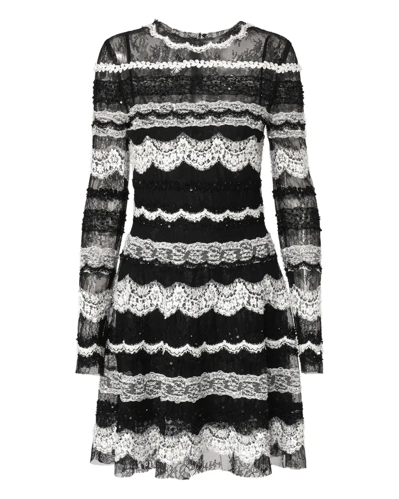 Carolina Herrera New York Minikleid mit Spitze - Schwarz Schwarz