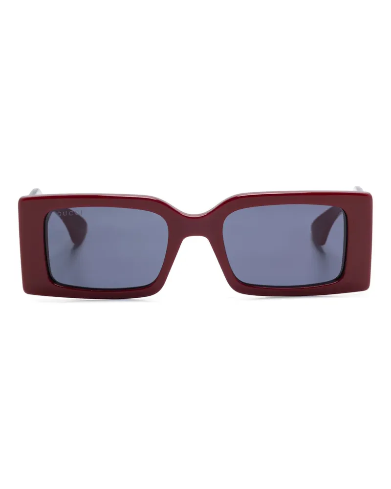 Gucci Sonnenbrille mit eckigem Gestell - Rot Rot