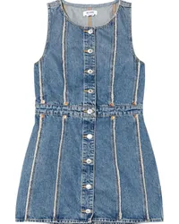 RE/DONE Ausgefranstes Jeans-Kleid Blau