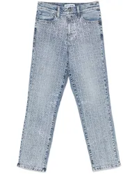 DKNY logo-rhinestone jeans Blau