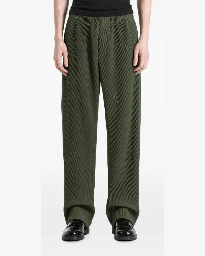 Issey Miyake Plissierte Straight-Leg-Hose - Grün Grün