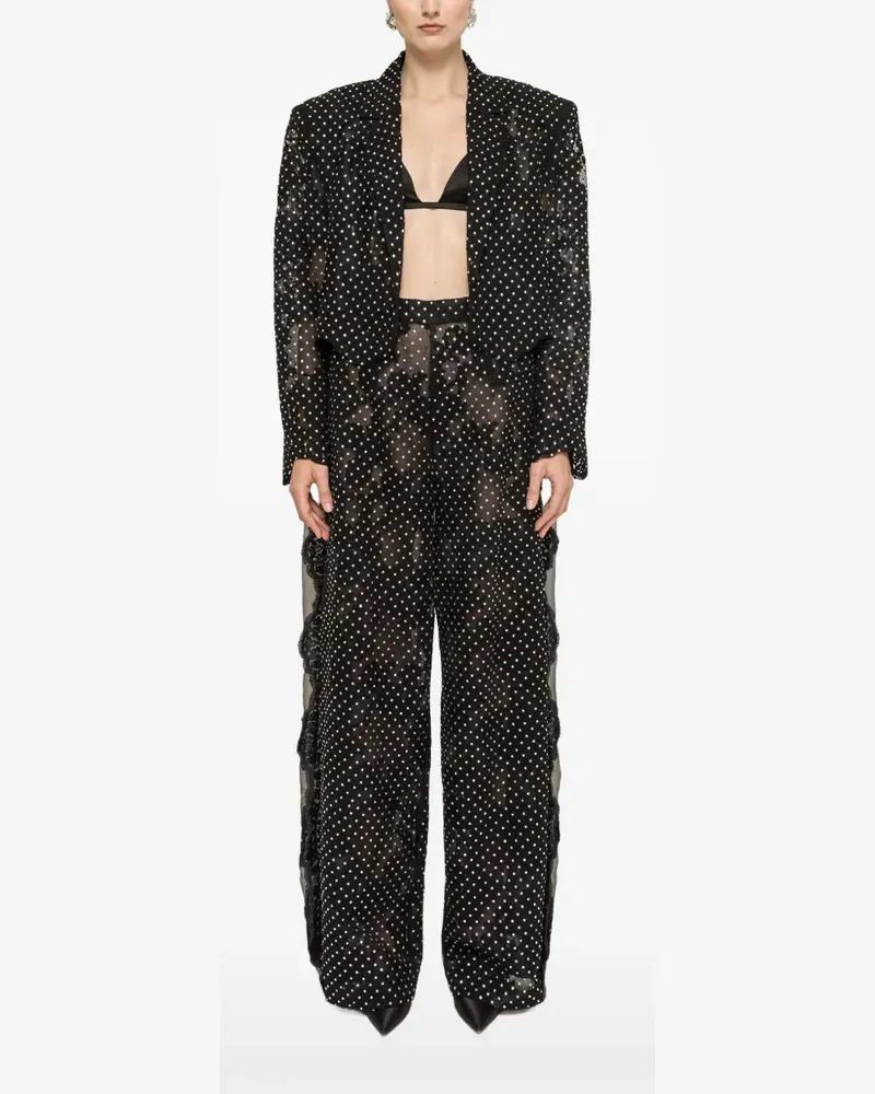 NISSA embellished cropped blazer - Schwarz Schwarz