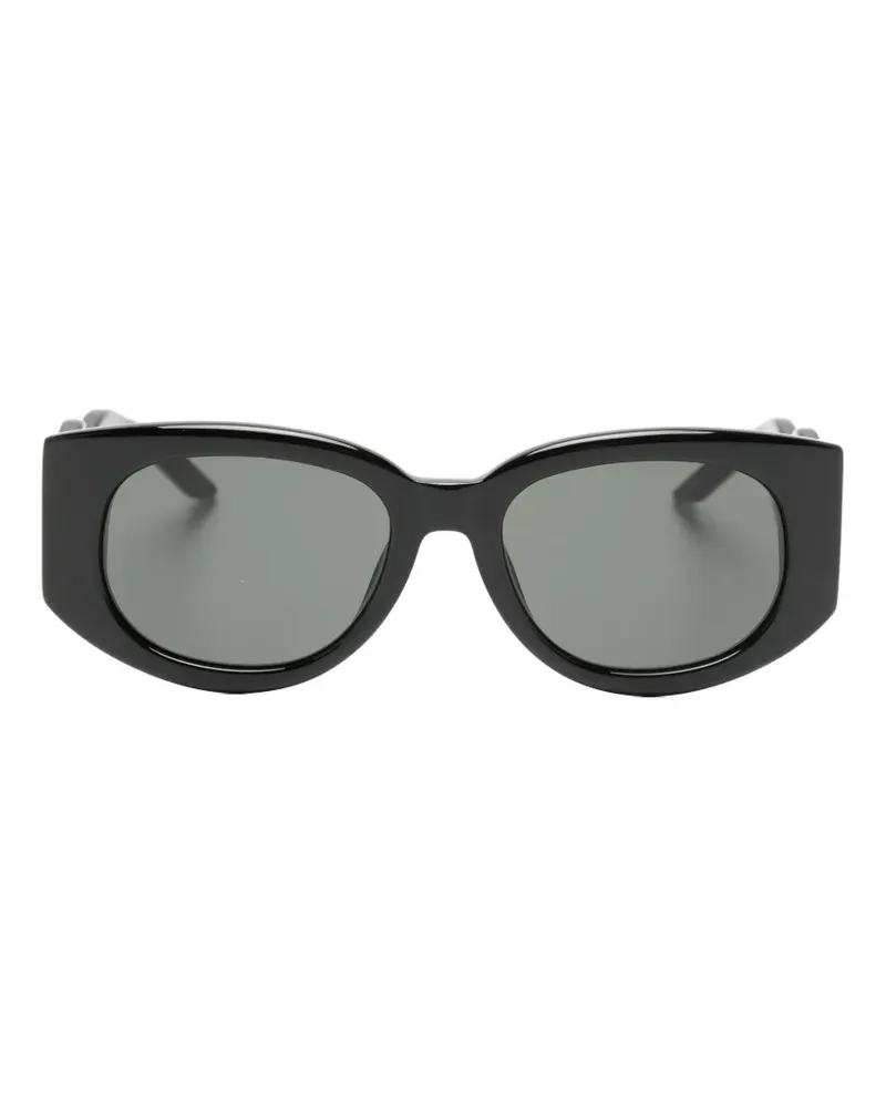 Casablanca Paris wave-debossed oval-frame sunglasses - Schwarz Schwarz
