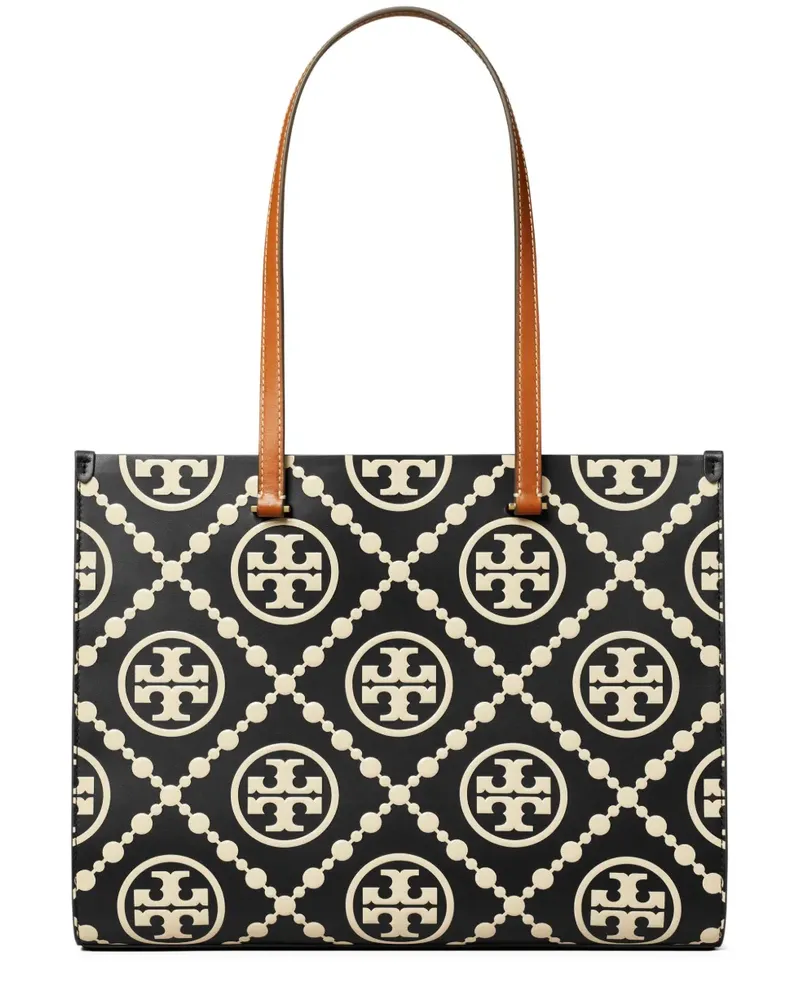 Tory Burch T Monogram Contrast Tote Bag - Schwarz Schwarz