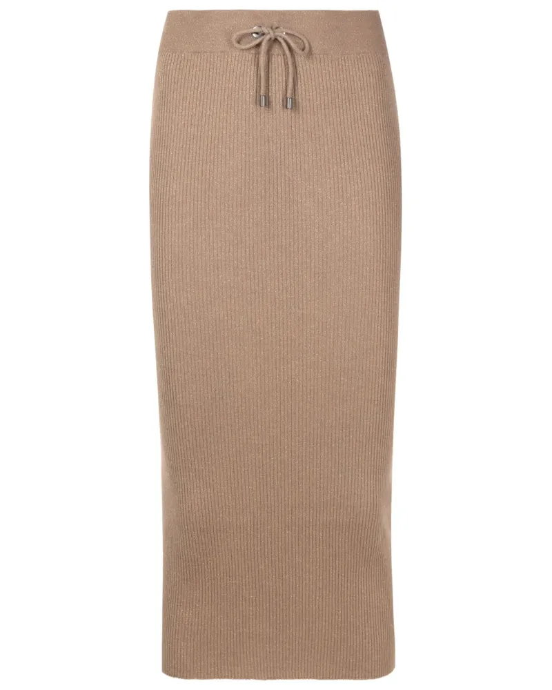 Brunello Cucinelli Gerippter Rock - Braun Braun