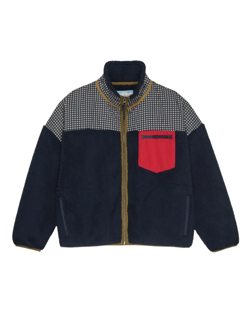 The Great floral-pattern-detail chest-pocket jacket - Blau Blau