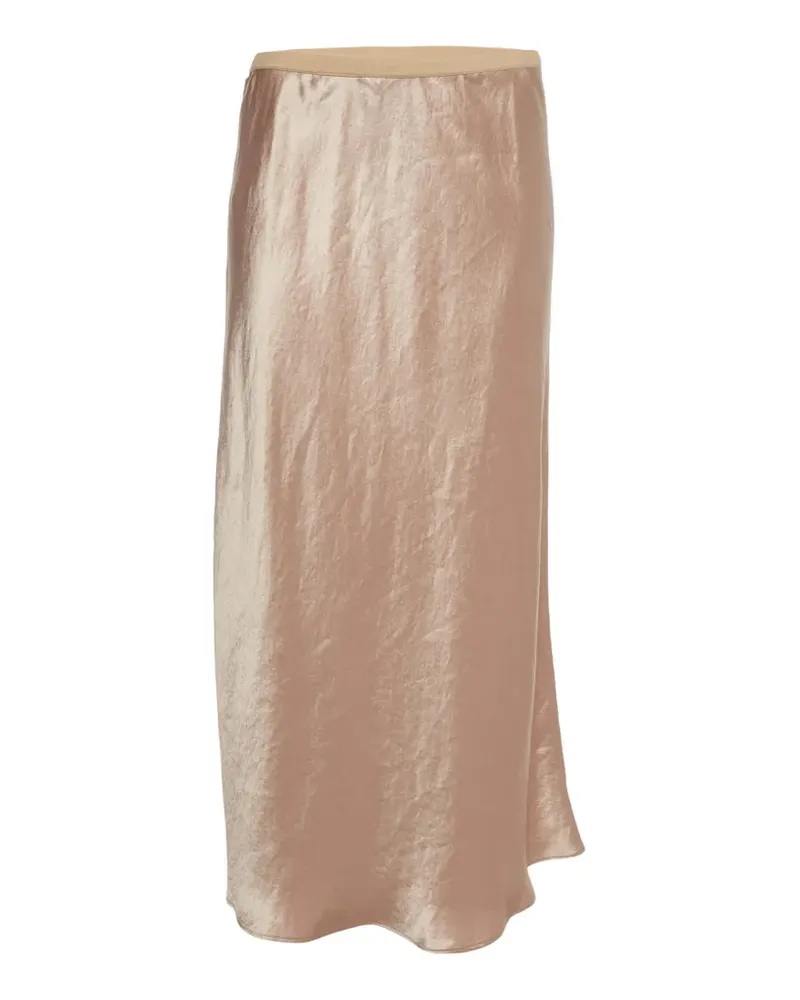 Max Mara Midirock aus Satin in A-Linie - Nude Nude
