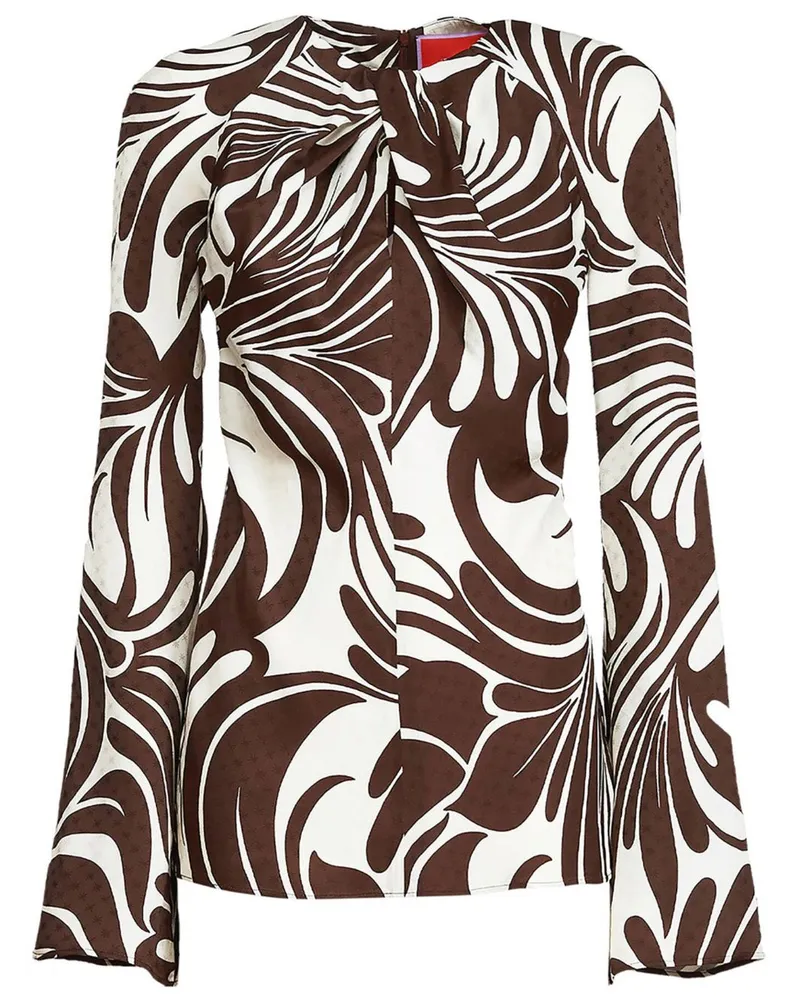 La DoubleJ Bluse mit abstraktem Print - Weiß Weiß