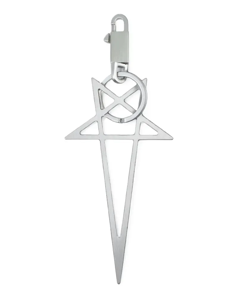 Rick Owens big Pentagram keyring - Silber Silber