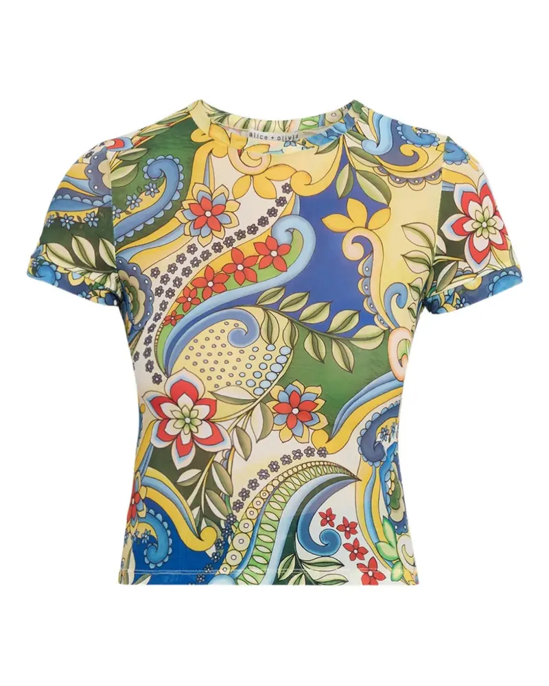 Alice + Olivia Tess paisley-print T-shirt - Gelb Gelb