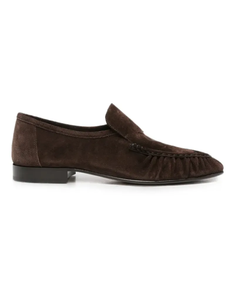 The Row Soft Mocassin Two suede loafers - Braun Braun