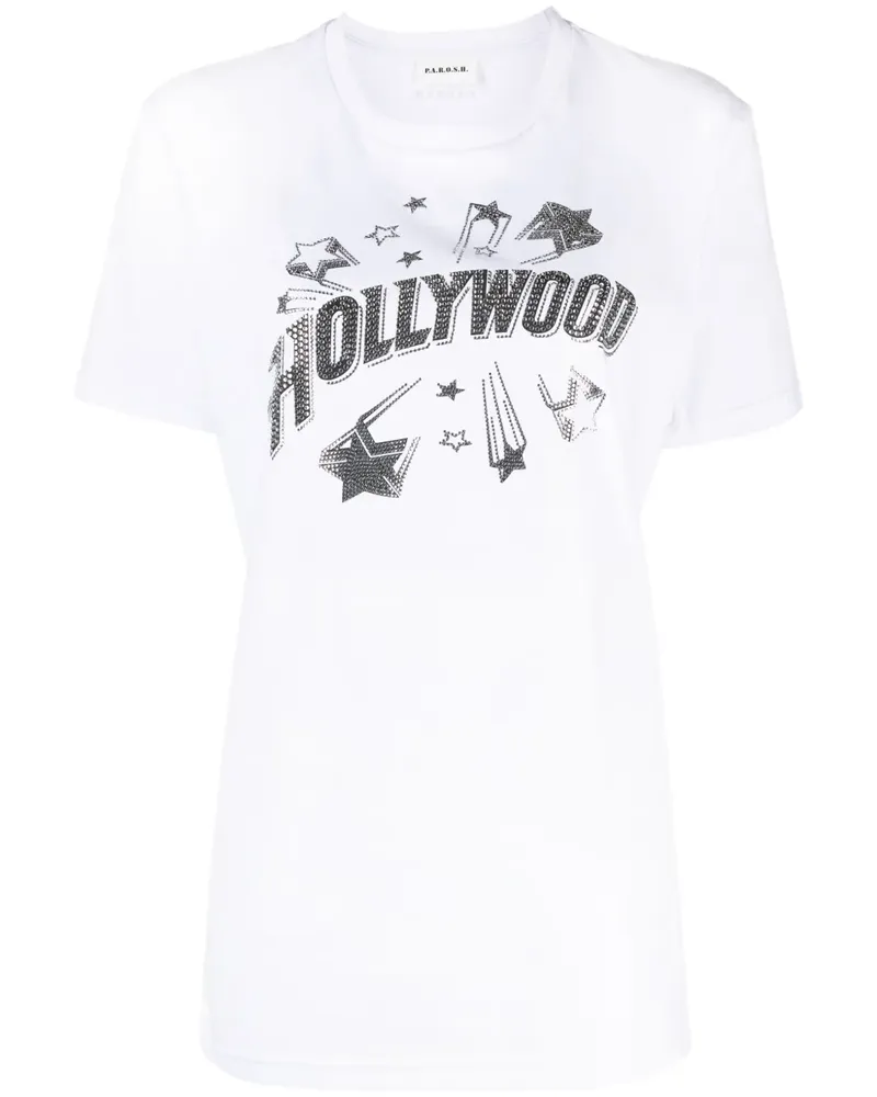 P.A.R.O.S.H. P.A.R.O H. T-Shirt mit Slogan-Print - Weiß Weiß