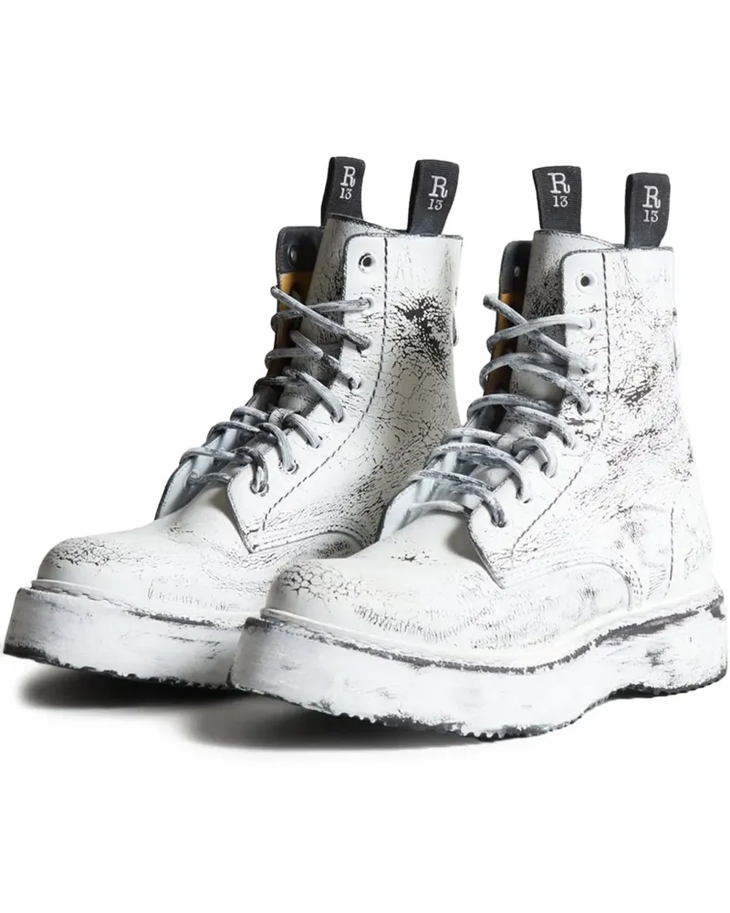 R13 Single Stack boots - Weiß Weiß