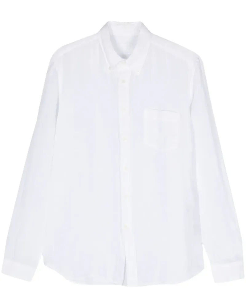 120% Lino Hemd aus Leinen-Chambray - Weiß Weiß