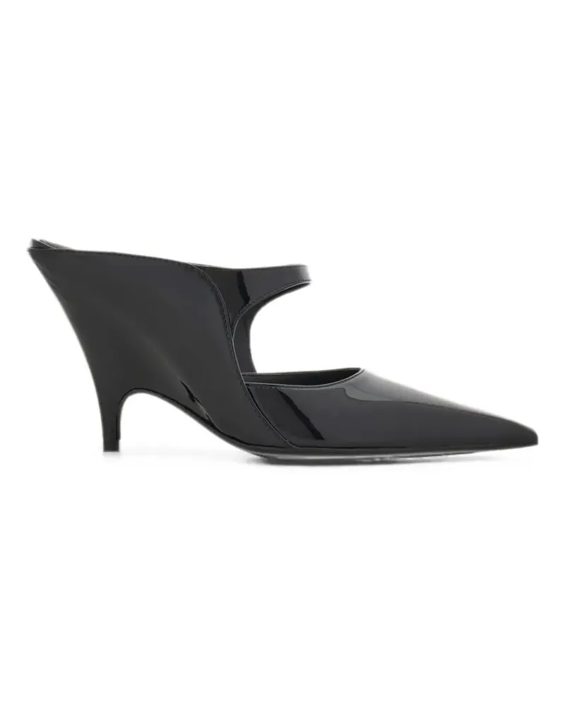Ferragamo Wedge-Mules mit grafischem Print - Schwarz Schwarz