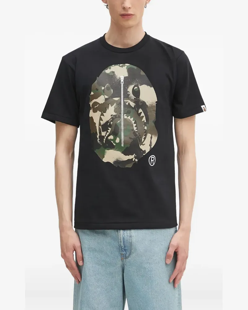 BAPE Ape Head T-Shirt mit Camouflage-Print - Schwarz Schwarz