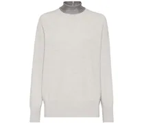 Kaschmirpullover mit Monili-Detail - Weiß